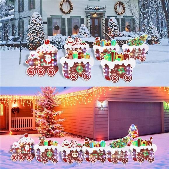6 Pcs Christmas Decorations Outdoor with LED Lights, Large Christmas Yard Sign - Picture 7 of 8